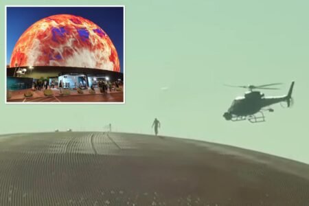 Mysterious figure captured scaling iconic Las Vegas Sphere appears to be celebrity daredevil Alex Honnold