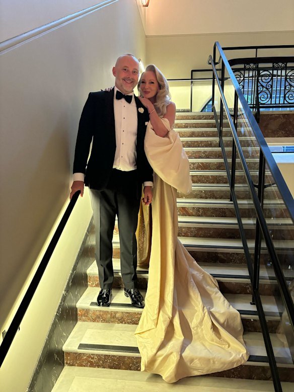 Adam Spence and his wife Annalouise at the luxury Capella Sydney.