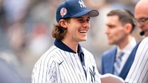 Jack Hughes debuts new smile at Yankees’ home opener after losing teeth in Olympic gold medal game