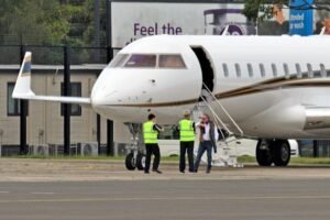 Twiggy Forrest takes his updated private jet for a blast to Africa
