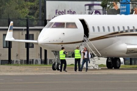 Twiggy Forrest takes his updated private jet for a blast to Africa
