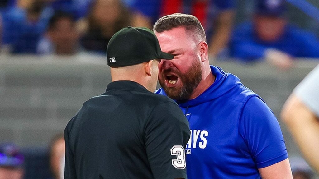 Blue Jays manager John Schneider ejected after face-to-face, fiery argument with umpire in loss to Dodgers Blue Jays manager John Schneider ejected after face-to-face, fiery argument with umpire in loss to Dodgers