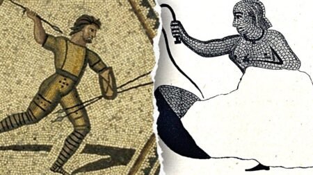 Rare Roman mosaic shows woman battling wild animals in the arena, researcher says