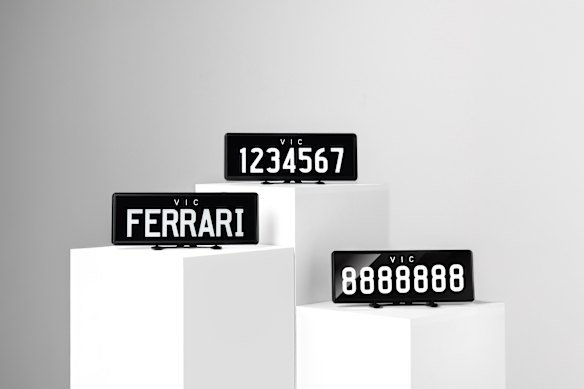 Twelve unique seven-character plates will be sold at an auction in May.