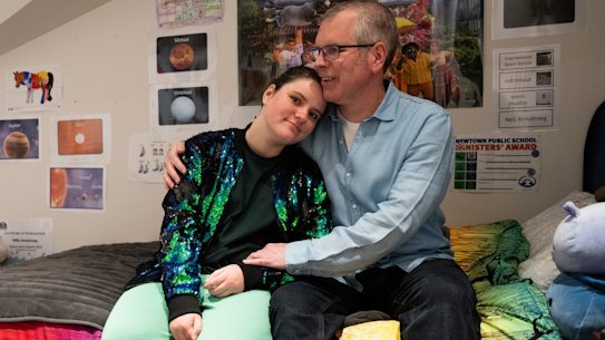 Colin Armstrong with his daughter, Milly, who lives with autism.