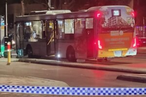 Footage shows moments before teenager was stabbed on Perth bus