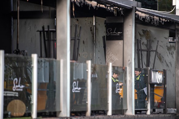Fire damage at Soho Restaurant and Bar at Southbank earlier this month.