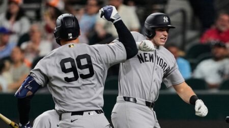Aaron Judge, Ben Rice make rare history as Yankees duo blast homers in win over Rangers