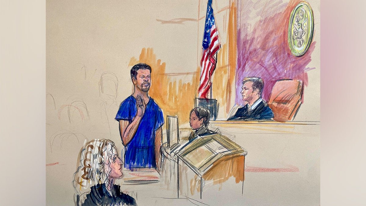 Cole Allen appearing in federal court at E. Barrett Prettyman United States Courthouse in Washington D.C.