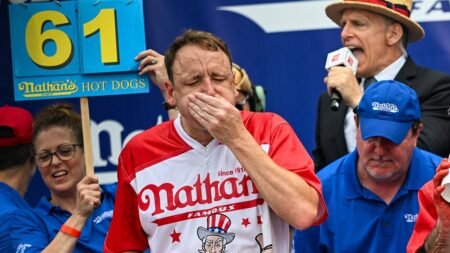Joey Chestnut reveals foods he won’t eat in competition as he tours Minor League stadiums for local delicacies