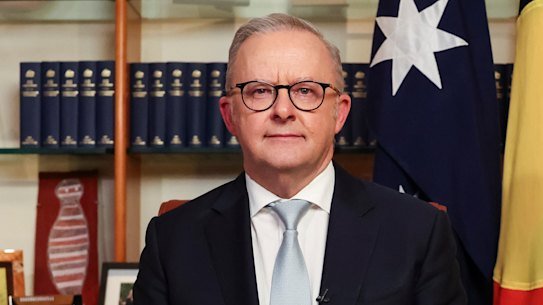 Prime Minister Anthony Albanese addresses the nation.