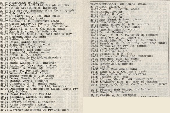 Tenants of the Nicholas Building in 1930, four years after its opening.