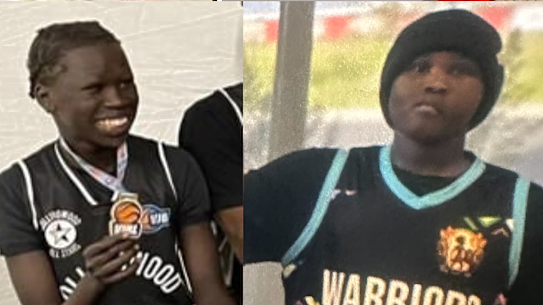 Stabbing victims Dau Akueng, 15 (left), and Chol Achiek, 12.