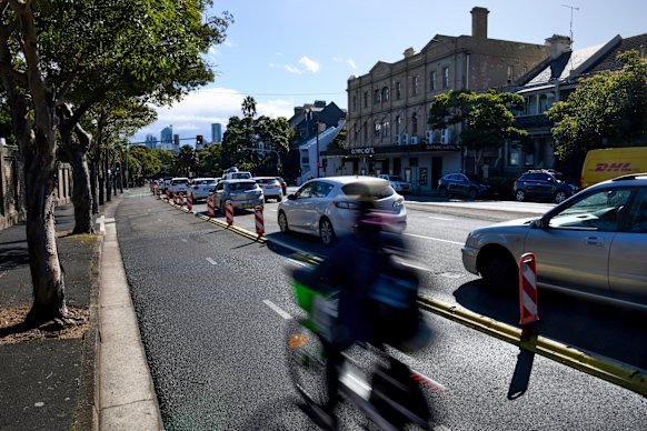 Council data shows more than 1000 cyclists each day use the separated cycleways during peak periods.