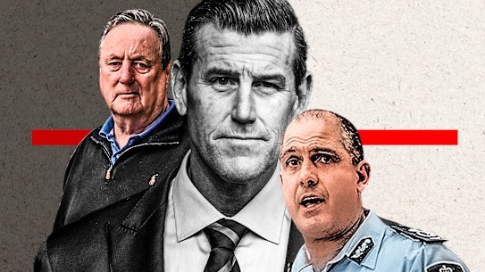 Former AFP commissioner Mick Keelty, Ben Roberts-Smith and ex-deputy commissioner Ramzi Jabbour.