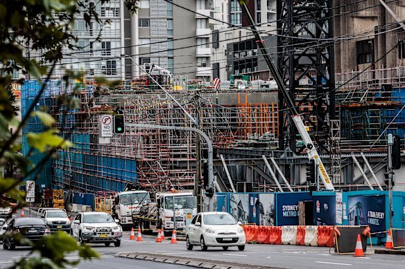 Residents say they have already endured years of noisy construction work in the area, including at the Crows Nest Metro Station, pictured under construction here in 2023.