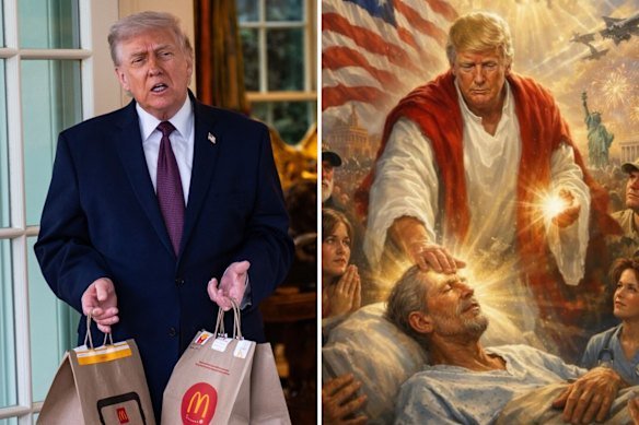 Donald Trump has deleted a social media post of an image depicting him as Jesus Christ.
