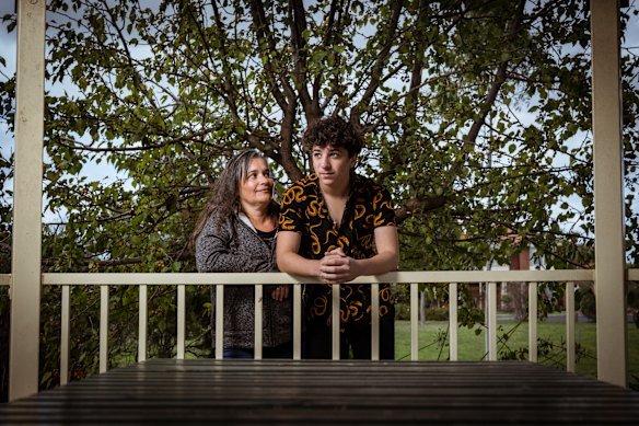 Year 9 student Brodie Ibrahim and his mother, Sophie Minas.