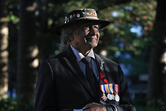 Uncle Ray Minniecon during the Coloured Diggers service at Redfern.