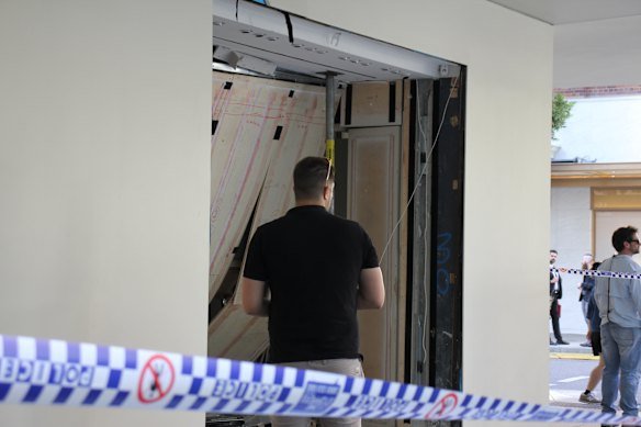 Hermès in the Brisbane CBD was smashed by a Mercedes SUV in the robbery.