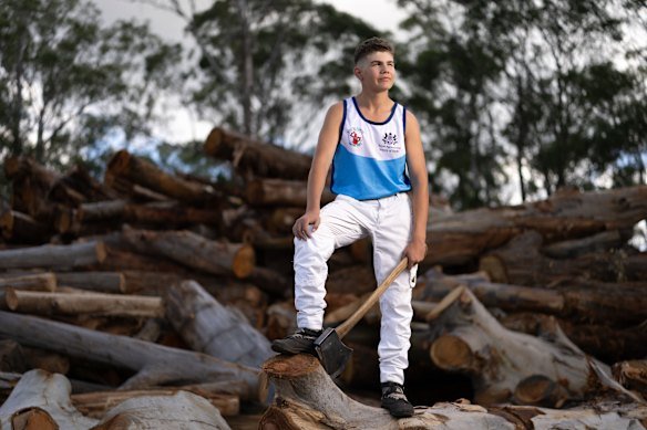Junior woodchopper Kain Skarstrom will be competing at the Royal Easter Show for the first time.