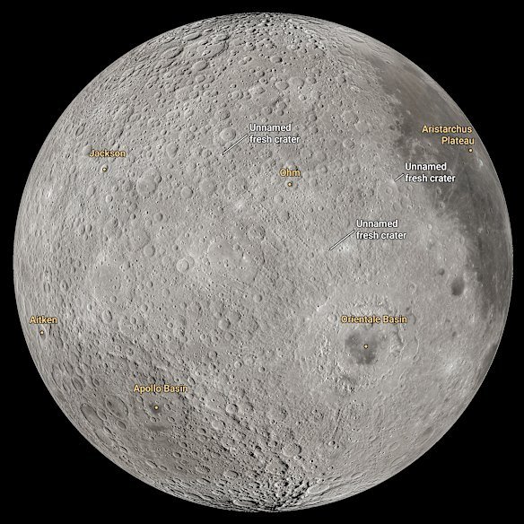 Artemis II astronauts have proposed naming the unnamed crater on the far-right - a “bright spot on the moon” - after Carroll Wiseman.