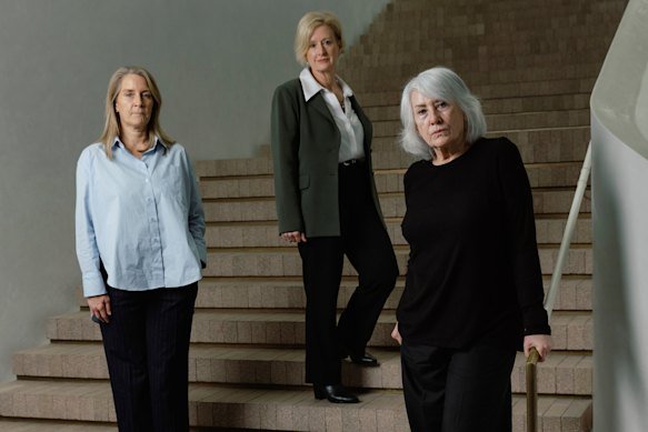 The trio who uncovered the alleged frauds of Annalouise Spence: Katy Lloyd Jones (left). Marnie Edwards and Judith Neilson (right).