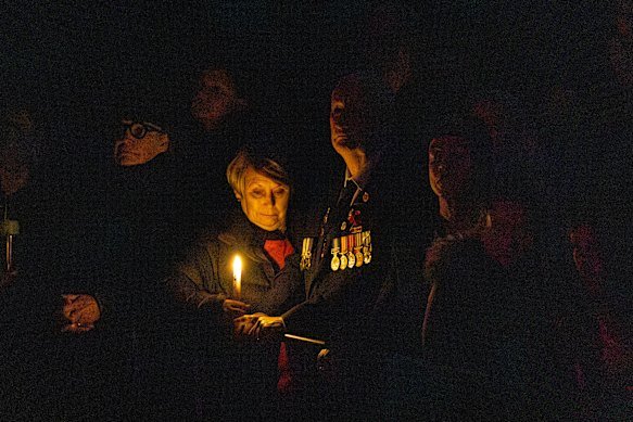 Most of the crowd was respectful of the solemn occasion. 