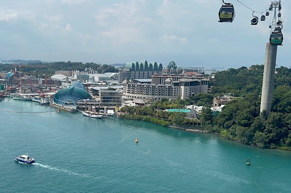 Resorts World Singapore complex on Sentosa Island. There is huge development crammed in on 5 square kilometres. Rottnest Island is 19 square kilometres.