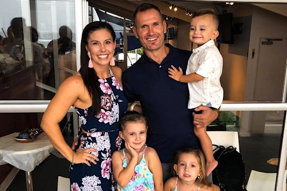 Hannah Clarke and Rowan Baxter with their children, Laianah, Aaliyah and Trey. 