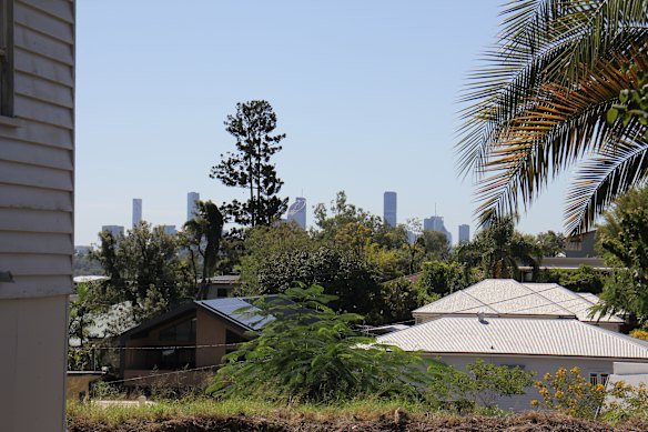 Some blocks on Villa Street have views of the Brisbane skyline.
