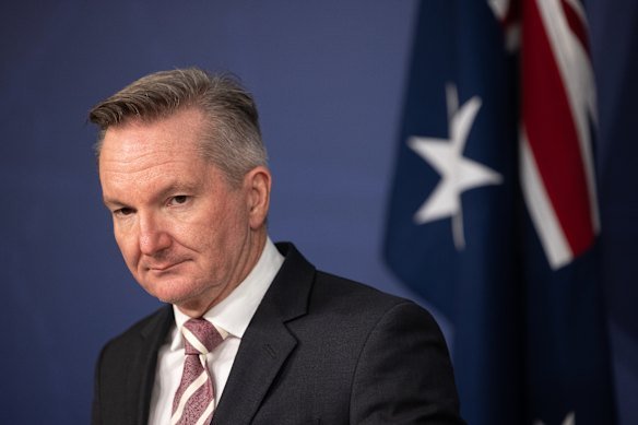 Climate Change and Energy Minister Chris Bowen in Sydney on Thursday.