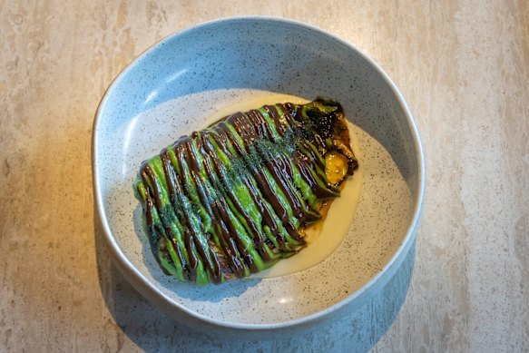 Wood roasted sugarloaf cabbage – a long way from peasant food.