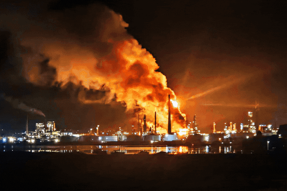 A mechanical failure caused the blaze at the Geelong oil refinery.