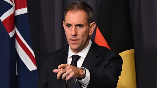 Jim Chalmers addresses the media on Monday.