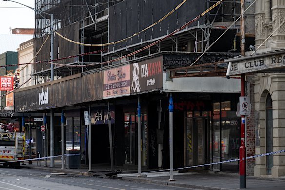 The scene of the arson attack on the Chapel Street business in January 2025.