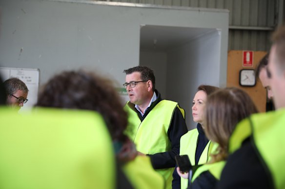 Daniel Andrews announcing a ban on old-growth logging in Gippsland in 2019.