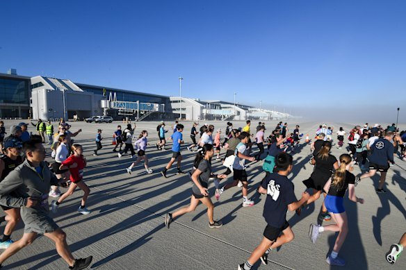 Going for a jog or walk on an airport runway would usually get you fined or arrested.