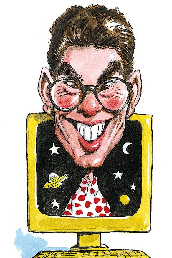 The late John Shakespeare created this caricature of James Valentine in 1999.