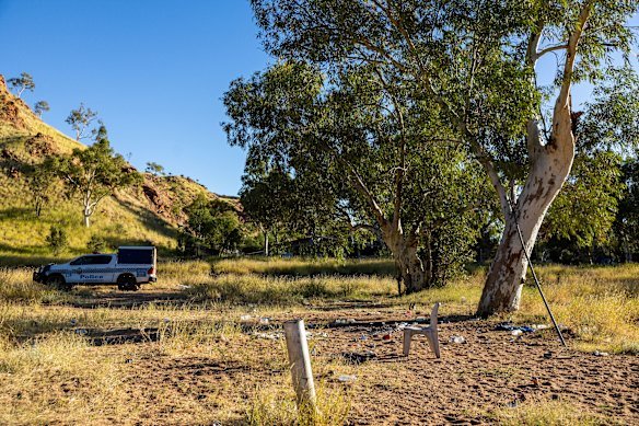 Todd River, located behind the Old Timers Camp in Alice Springs. 