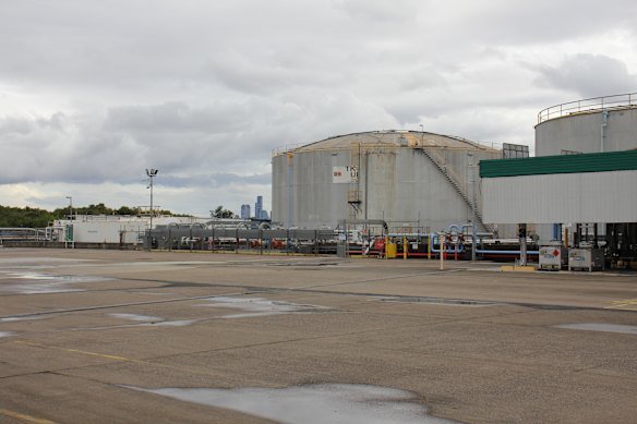 The Chevron terminal at Eagle Farm Terminal stores large quantities of liquid fuel. 