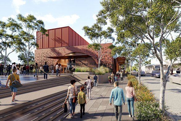 An early design for the North Strathfield station on the Metro West line.