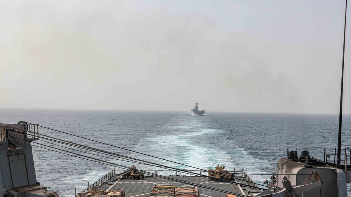 USS Carter Hall and USS Bataan transit Bab al-Mandeb strait