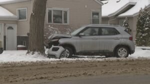 Snowfall at end of April causing rough roads and collisions