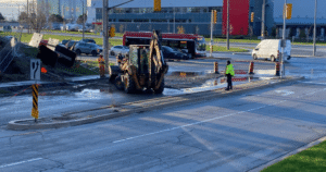 Firefighters, road salting crews respond to 10ft high water stream in Etobicoke