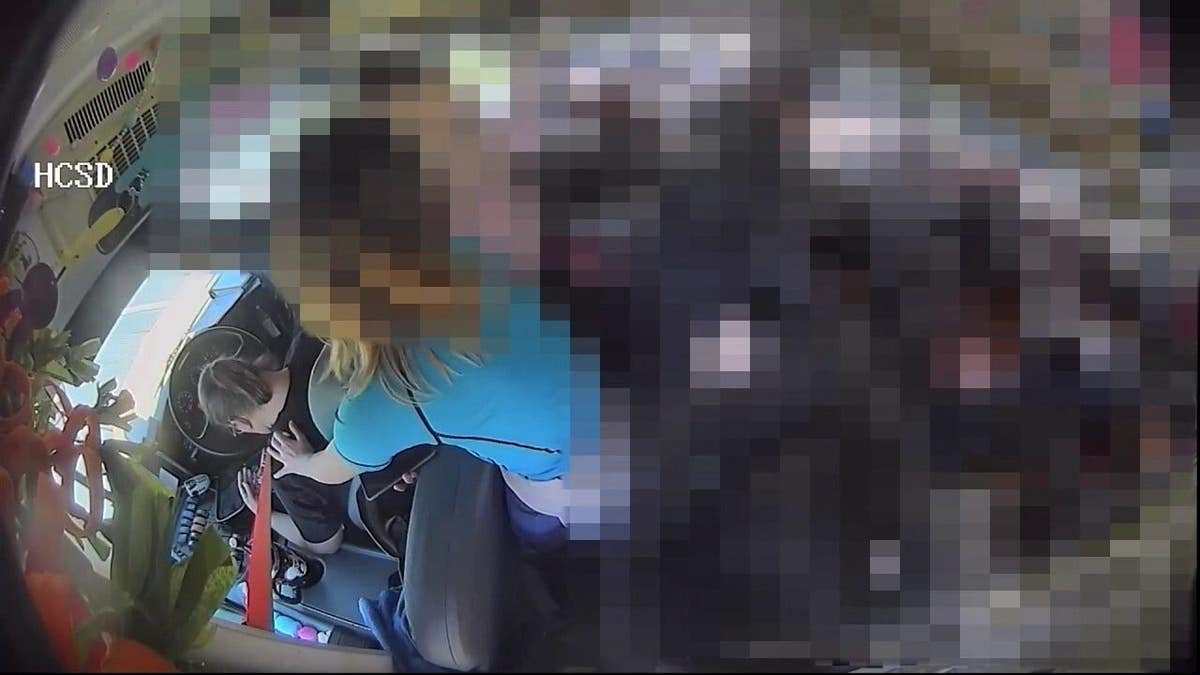 Students were seen running to the front of the bus to assist the driver.