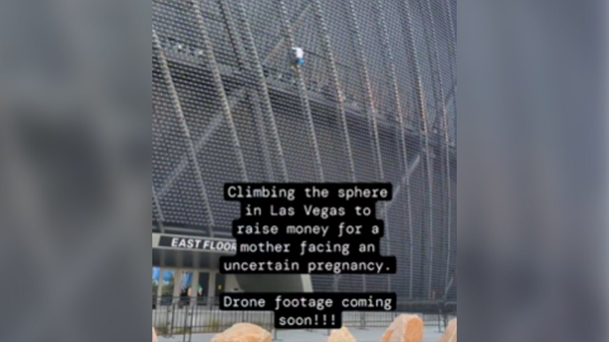 Maison Des Champs climbing the Las Vegas Sphere