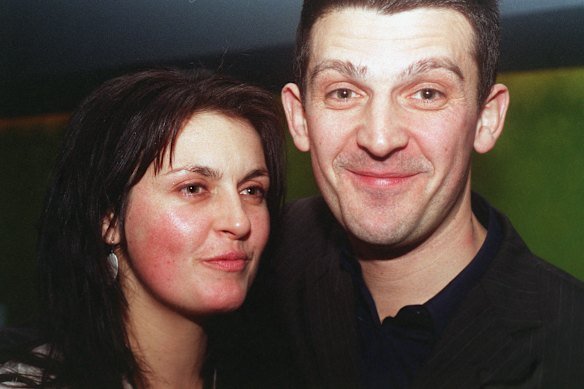 Karen Martini and her partner, Michael Sapountis, after The Age Good Food Awards in 2003.