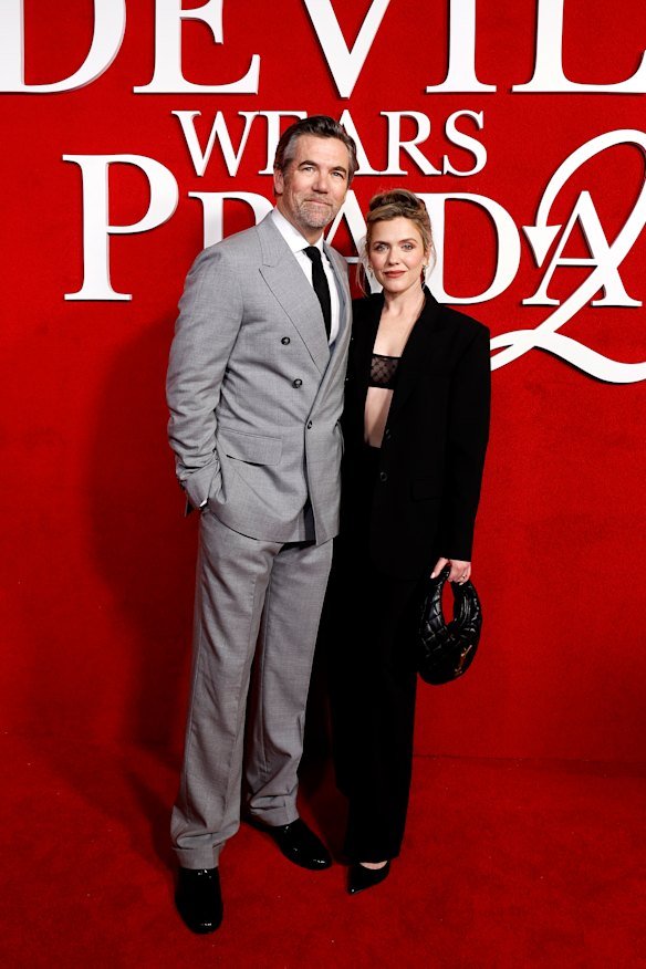 Patrick Brammall and Harriet Dyer attend the Sydney premiere of The Devil Wears Prada 2. 