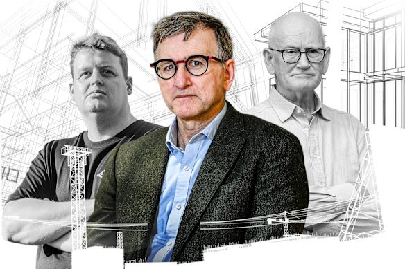 CFMEU administrator Mark Irving (centre) has resigned and will be replaced by Michael Crosby (right), two months after launching an investigation into his former second-in-charge Zach Smith (left).